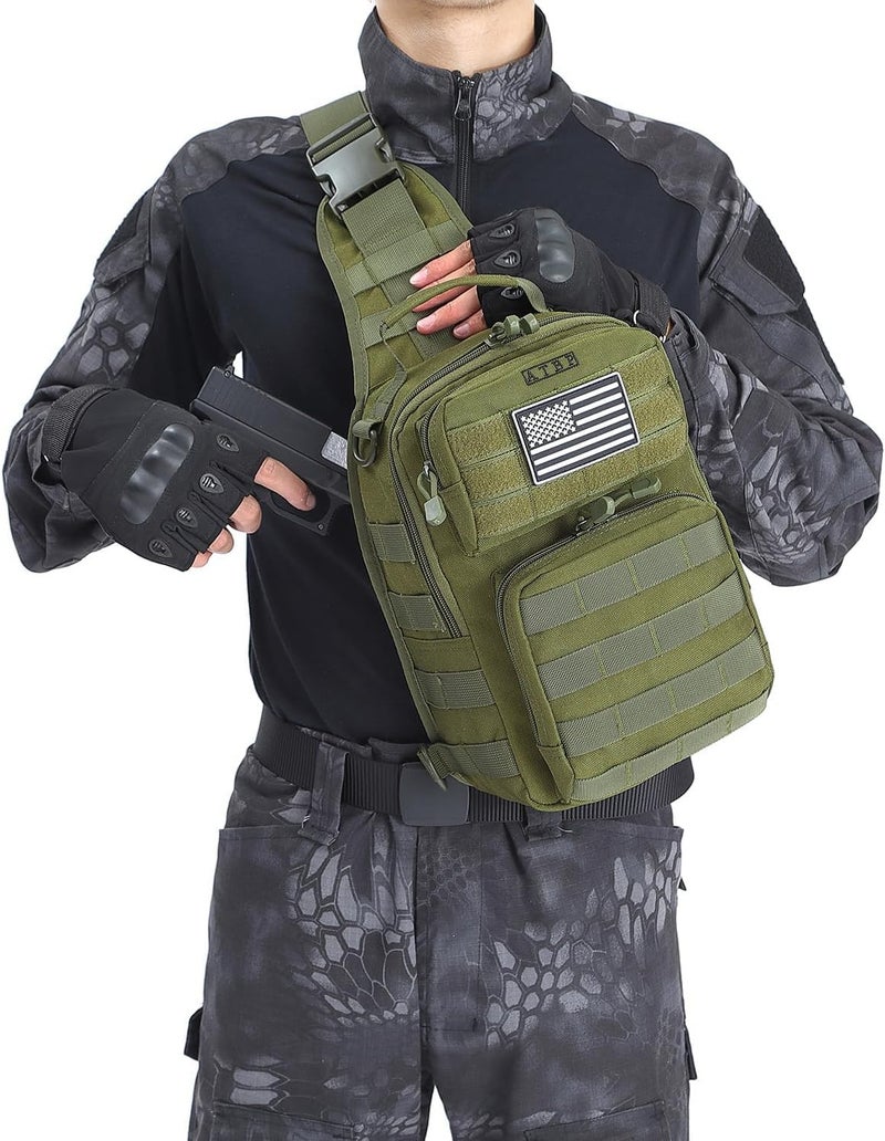 ATBP Tactical Sling Backpack With Holster Military Crossbody Bag for Men Single Shoulder Back Pack 10L - Image 5